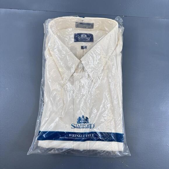 Stafford Other - VTG Stafford Shirt Mens 3XL Off White Ivory Long Sleeve Oxford NIP JCPenny